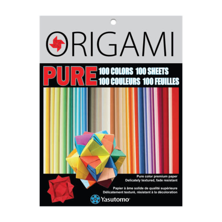 Yasutomo Yasutomo PURE Color Origami Paper Assorted Colors 3"x3" 100 Sheets